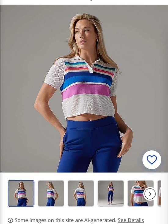 Tavi Tops - Striped Knit Polo Crop Top